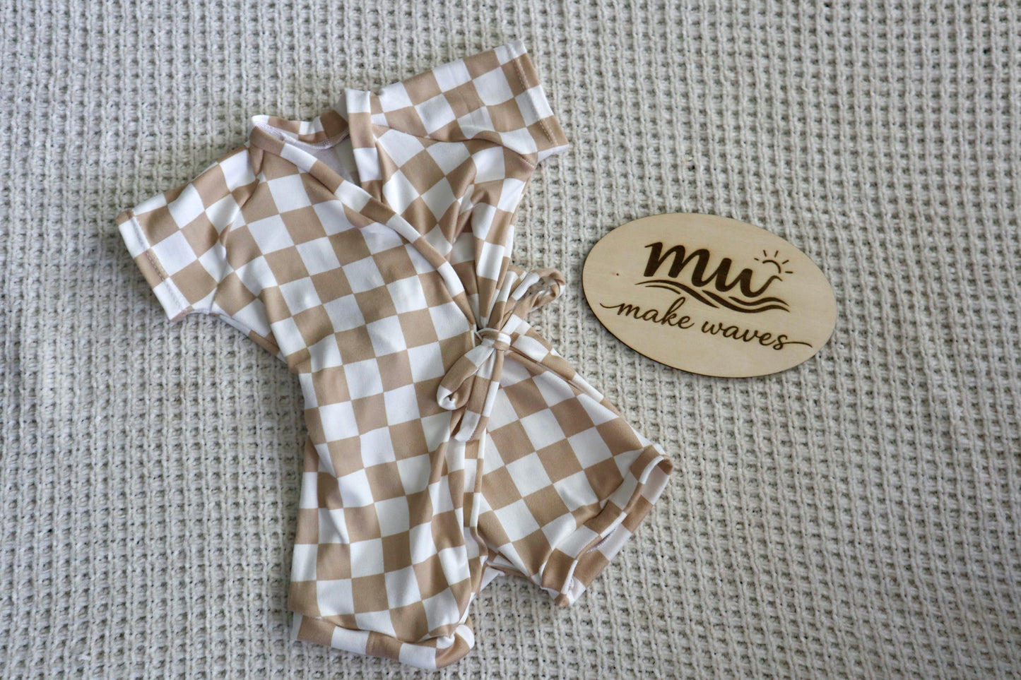 Tie Romper | Checkered