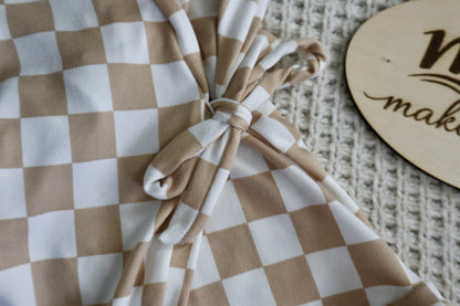 Tie Romper | Checkered